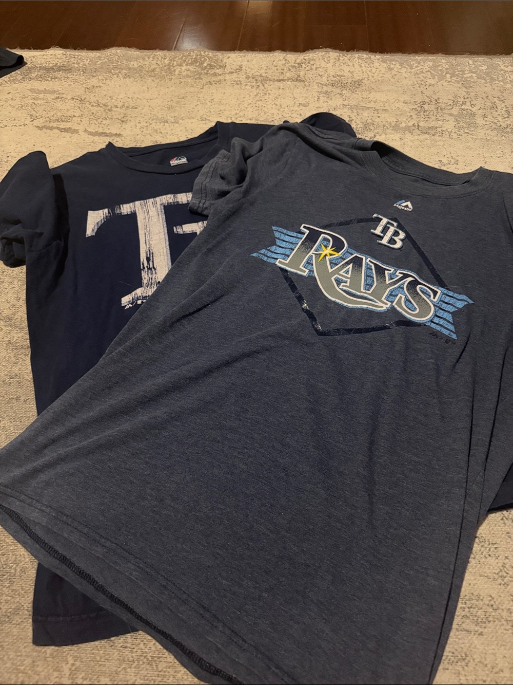 Tampa Bay Rays Navy Kids Graphic Tees (2- one youth m, one youth xl)